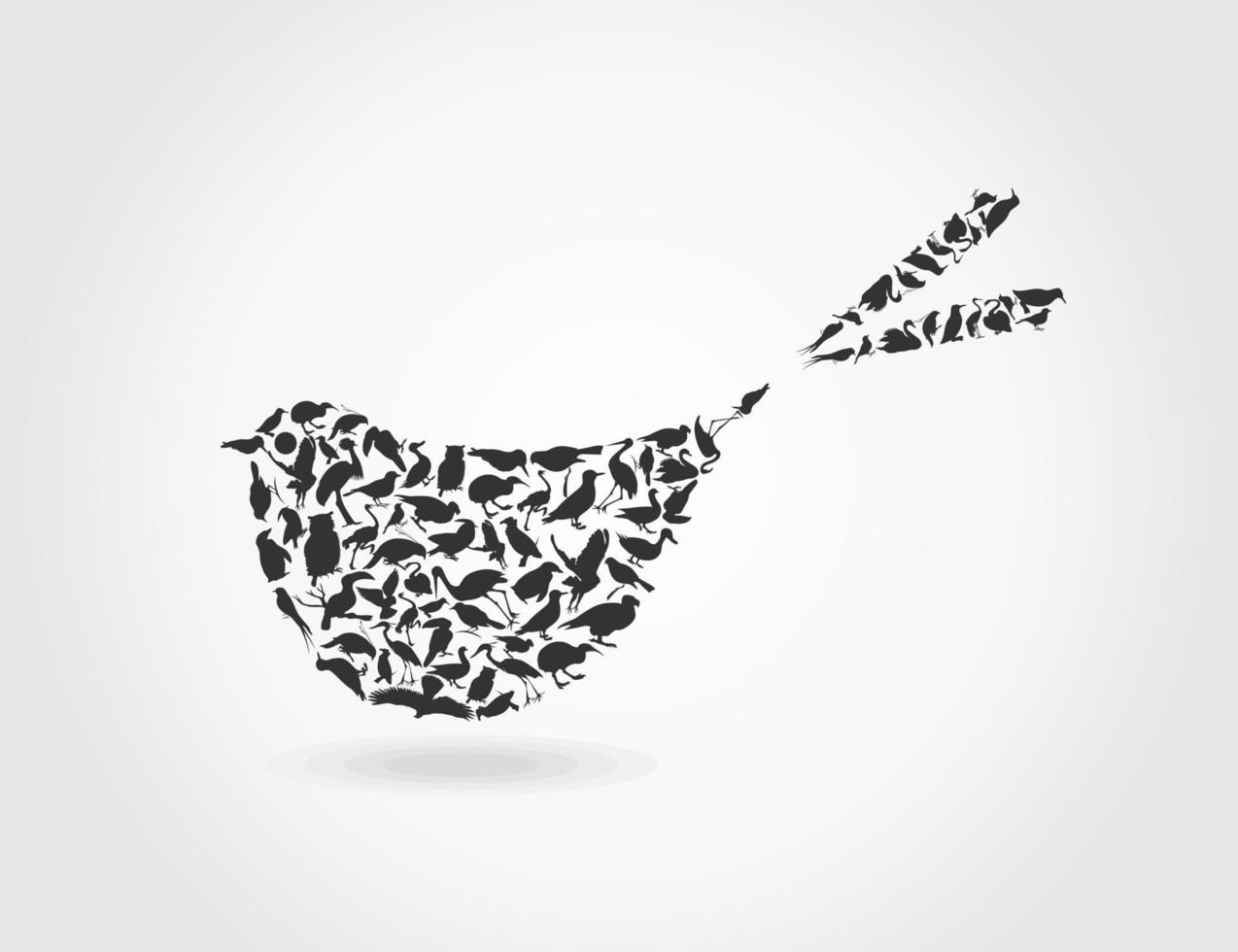 vogel gemaakt van vogels. een vector illustratie