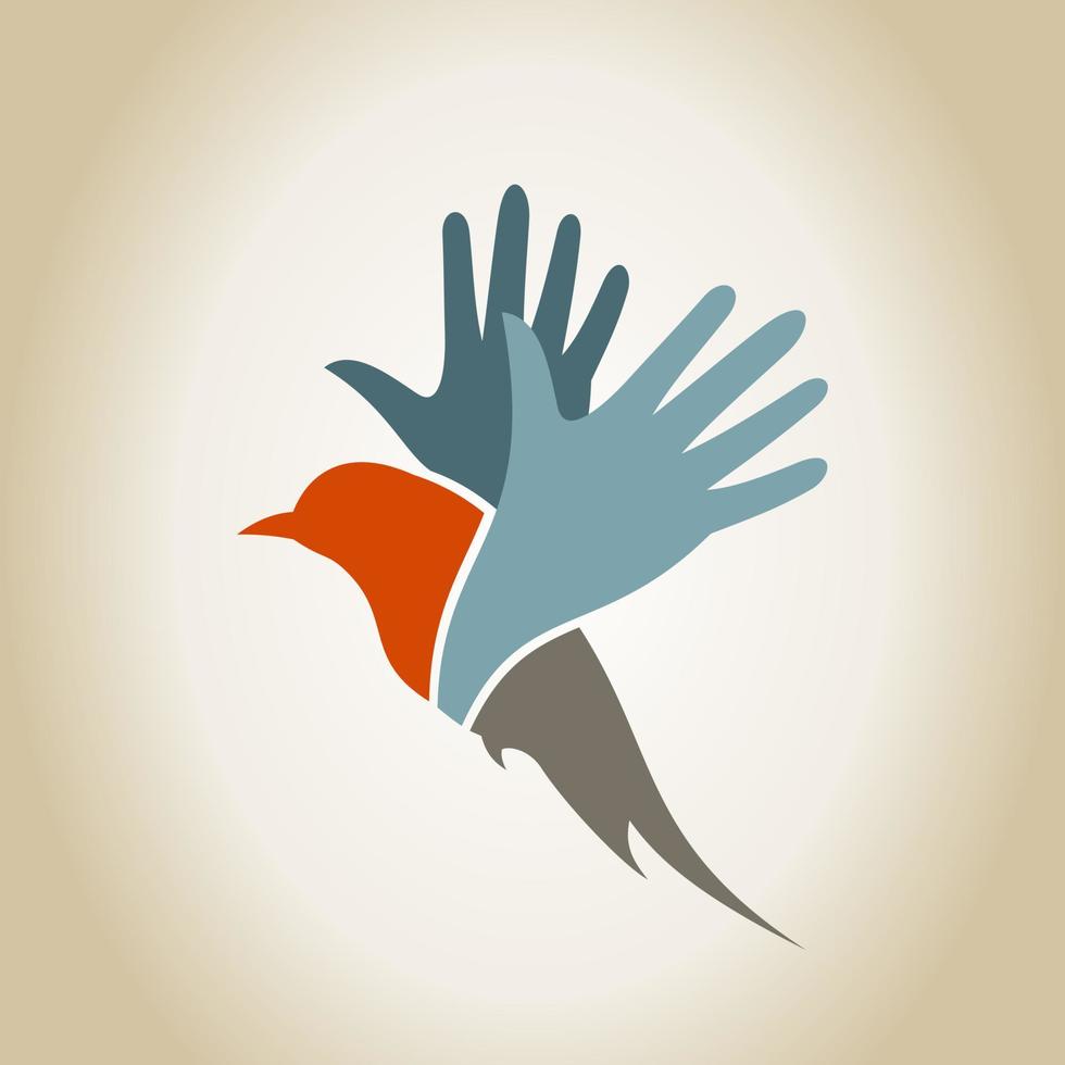 abstractie een vogel in vlucht. een vector illustratie