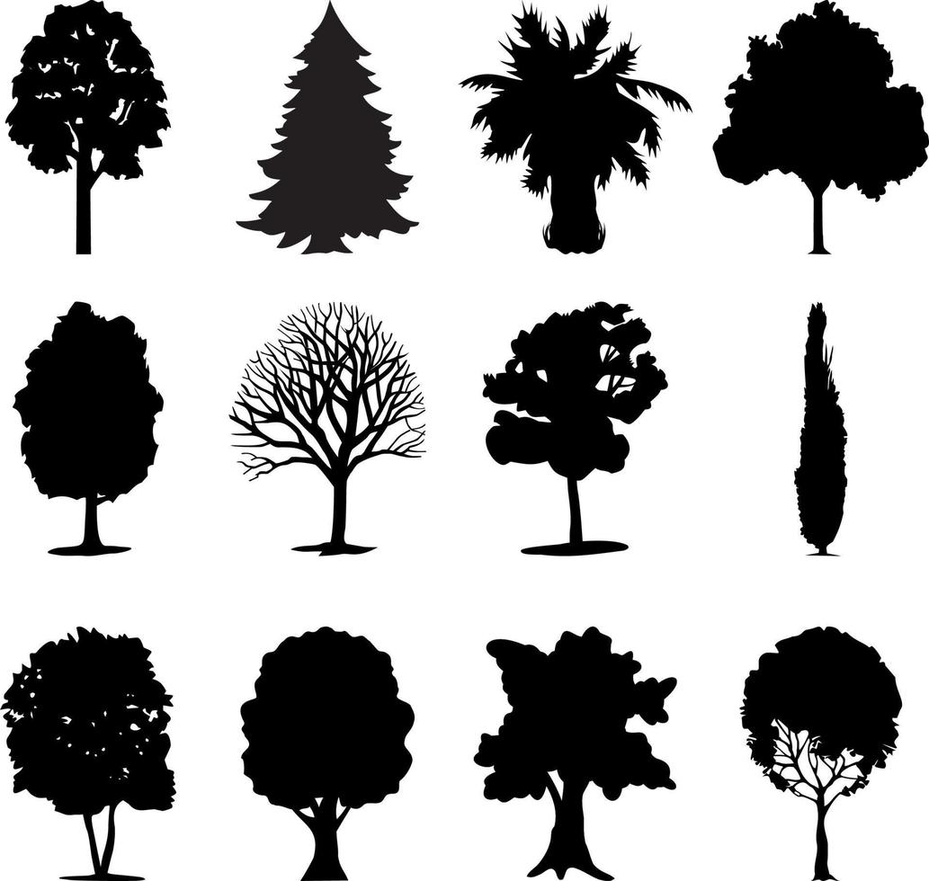 reeks van bomen. vector illustratie
