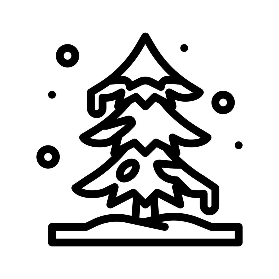 winter boom icoon met schets stijl vector, net icoon vector