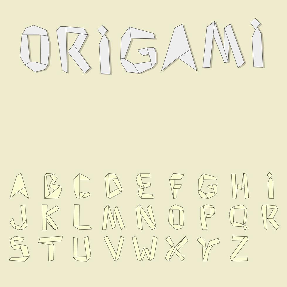 origami vector alfabet