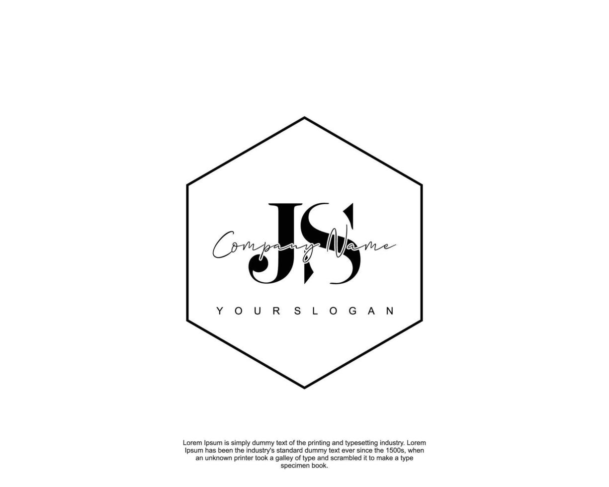 eerste brief js vrouwelijk logo schoonheid monogram en elegant logo ontwerp, handschrift logo van eerste handtekening, bruiloft, mode, bloemen en botanisch met creatief sjabloon vector