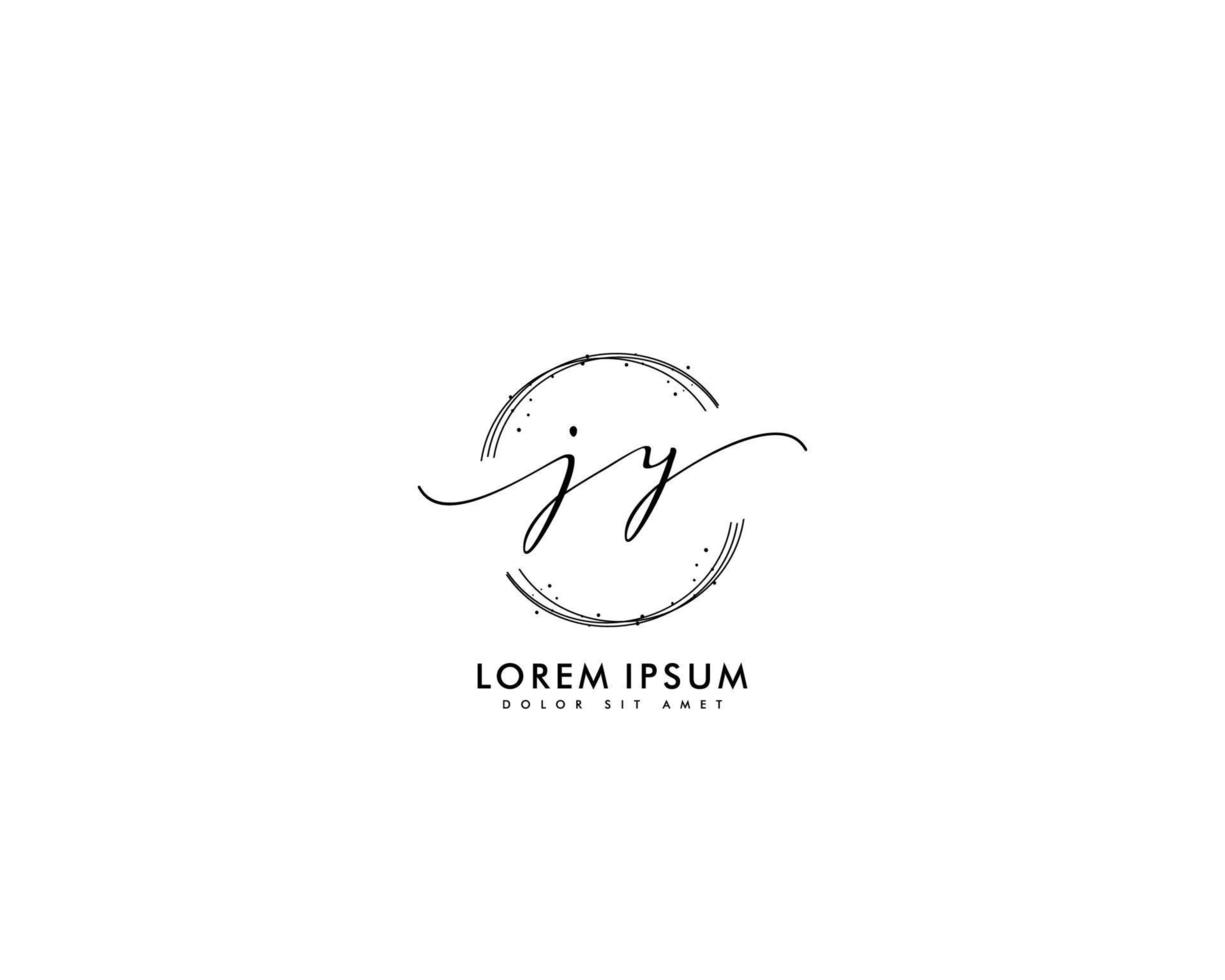 eerste brief jy vrouwelijk logo schoonheid monogram en elegant logo ontwerp, handschrift logo van eerste handtekening, bruiloft, mode, bloemen en botanisch met creatief sjabloon vector