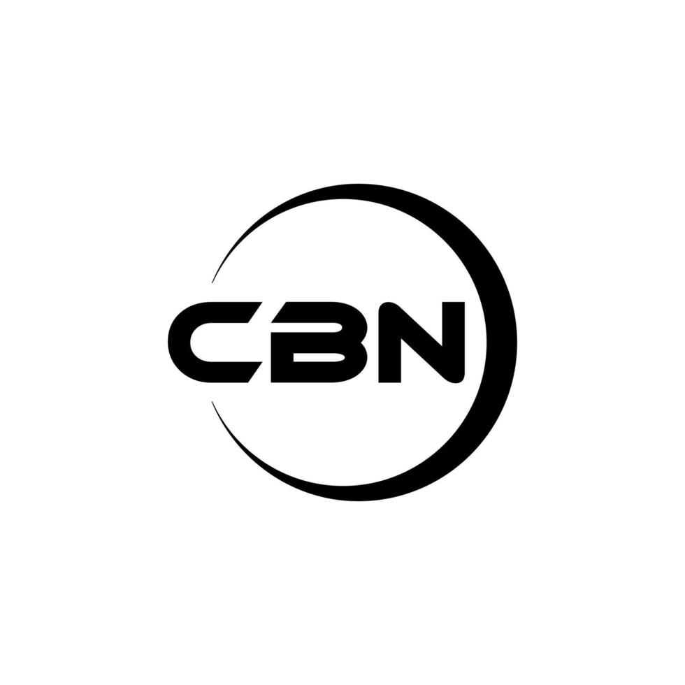 cbn brief logo ontwerp in illustratie. vector logo, schoonschrift ontwerpen voor logo, poster, uitnodiging, enz.