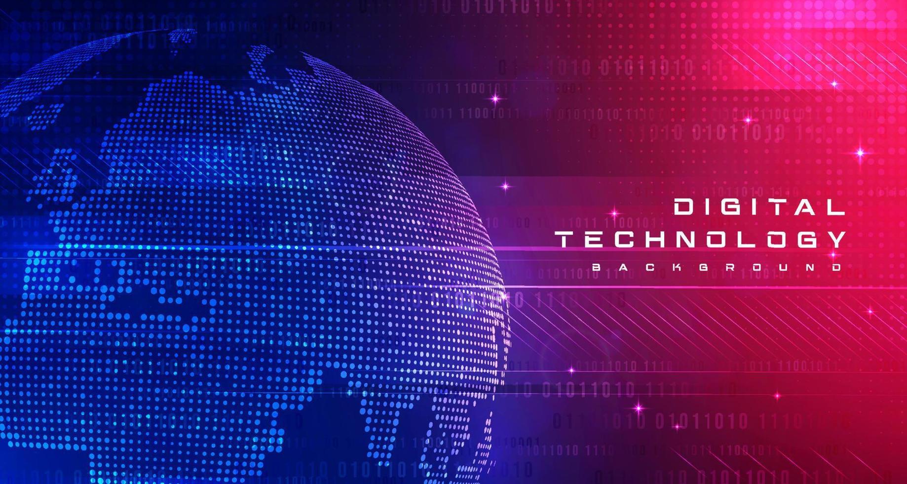 abstract digitaal technologie globaal futuristische blauw roze achtergrond, cyber wetenschap techniek, innovatie communicatie toekomst, ai groot gegevens, internet netwerk verbinding, wolk hi-tech illustratie vector