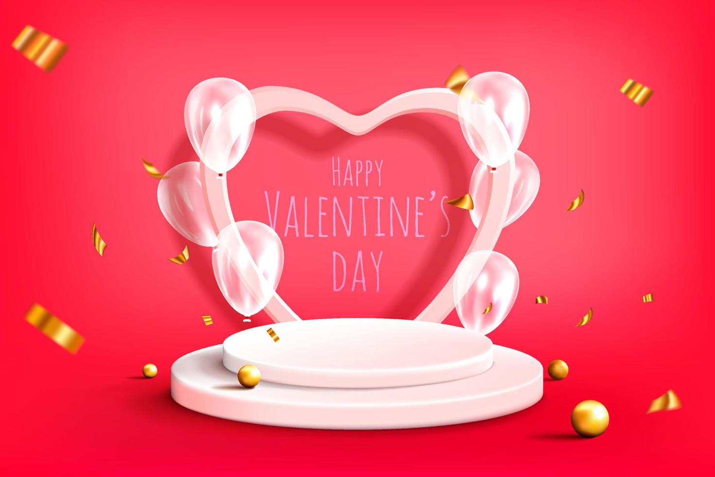 gelukkig Valentijnsdag dag banier achtergrond ontwerp met hart illustratie vector