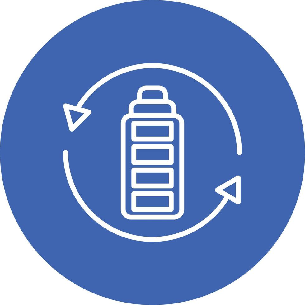 batterij recycling lijn cirkel achtergrond icoon vector