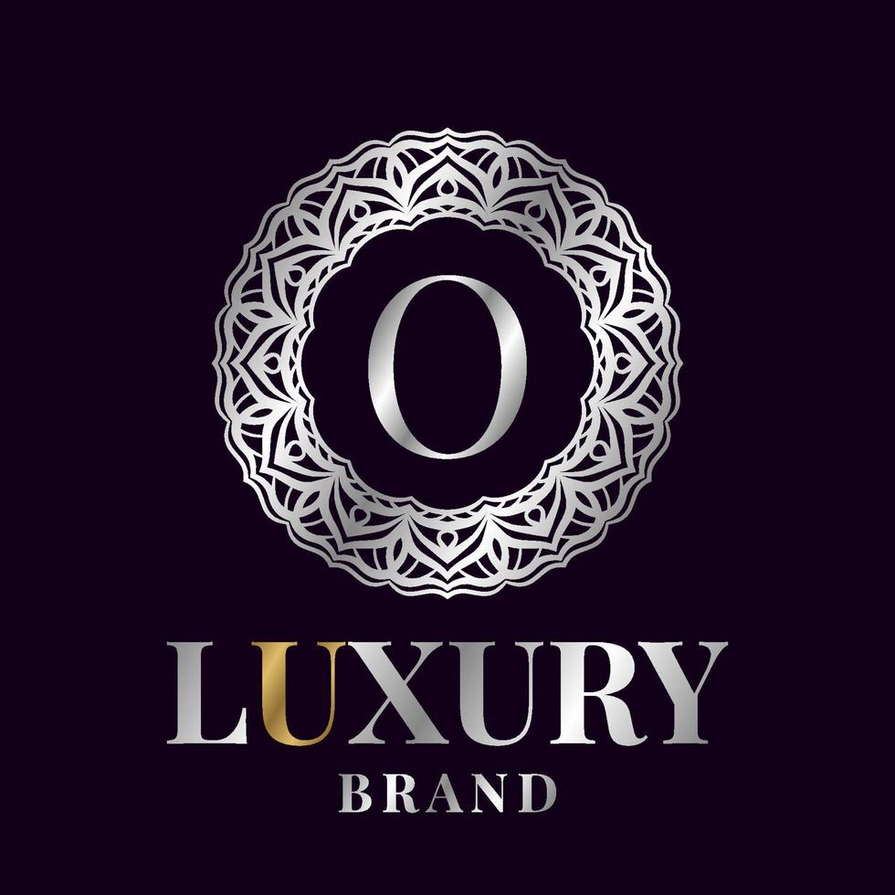 brief O luxe eerste cirkel vector logo ontwerp