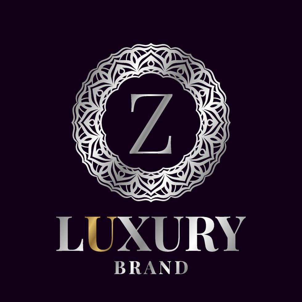 brief z luxe eerste cirkel vector logo ontwerp