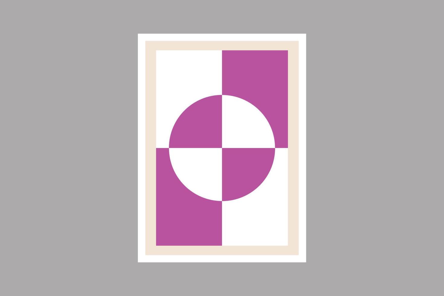 meetkundig ontwerp met magenta en wit kleur. bauhaus meetkundig patroon achtergrond, vector abstract cirkel en rechthoekig lijn kunst. magenta kleur modieus bauhaus patroon achtergrond.