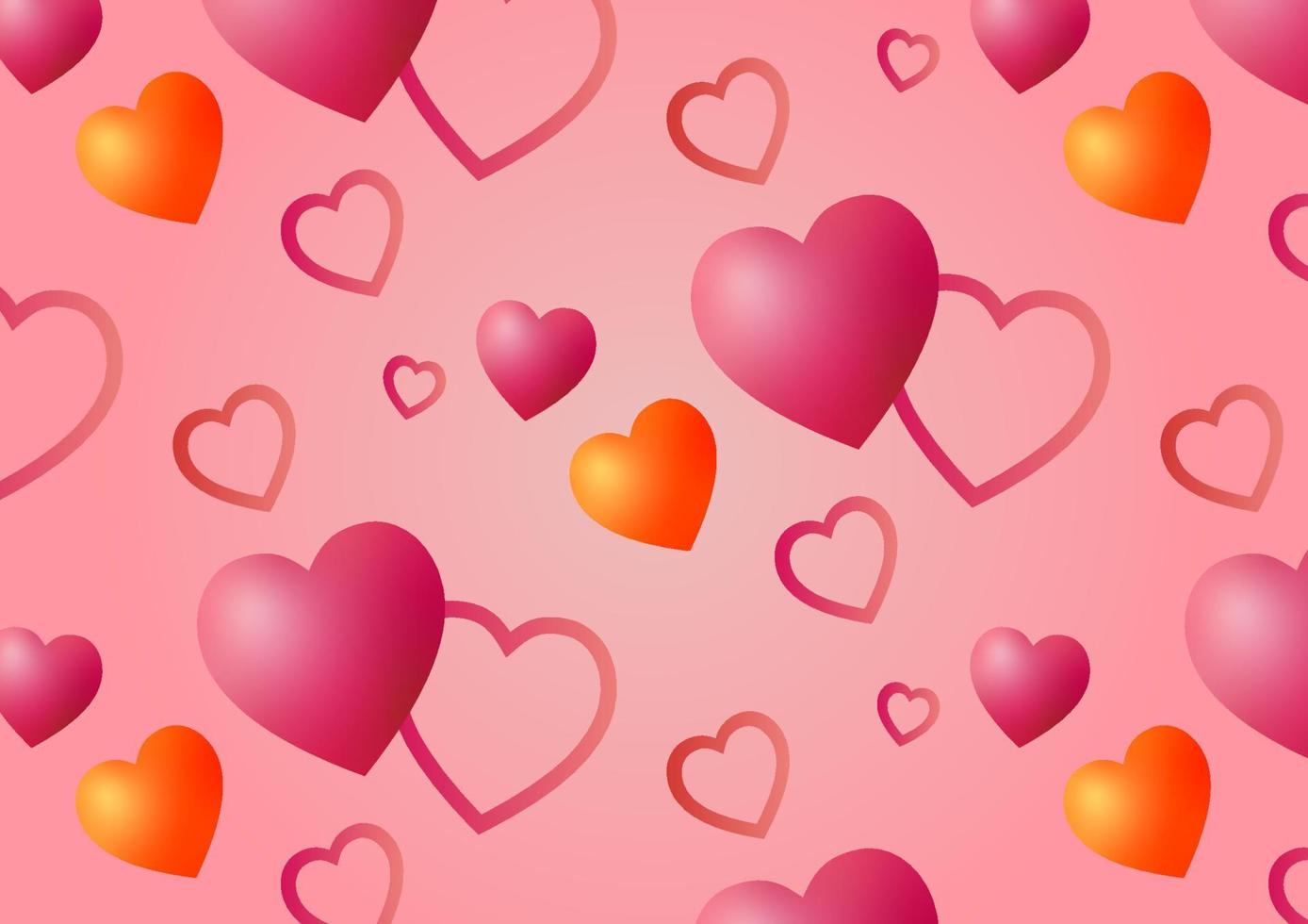 Valentijn dag hart liefde en lijn hart roze achtergrond vector