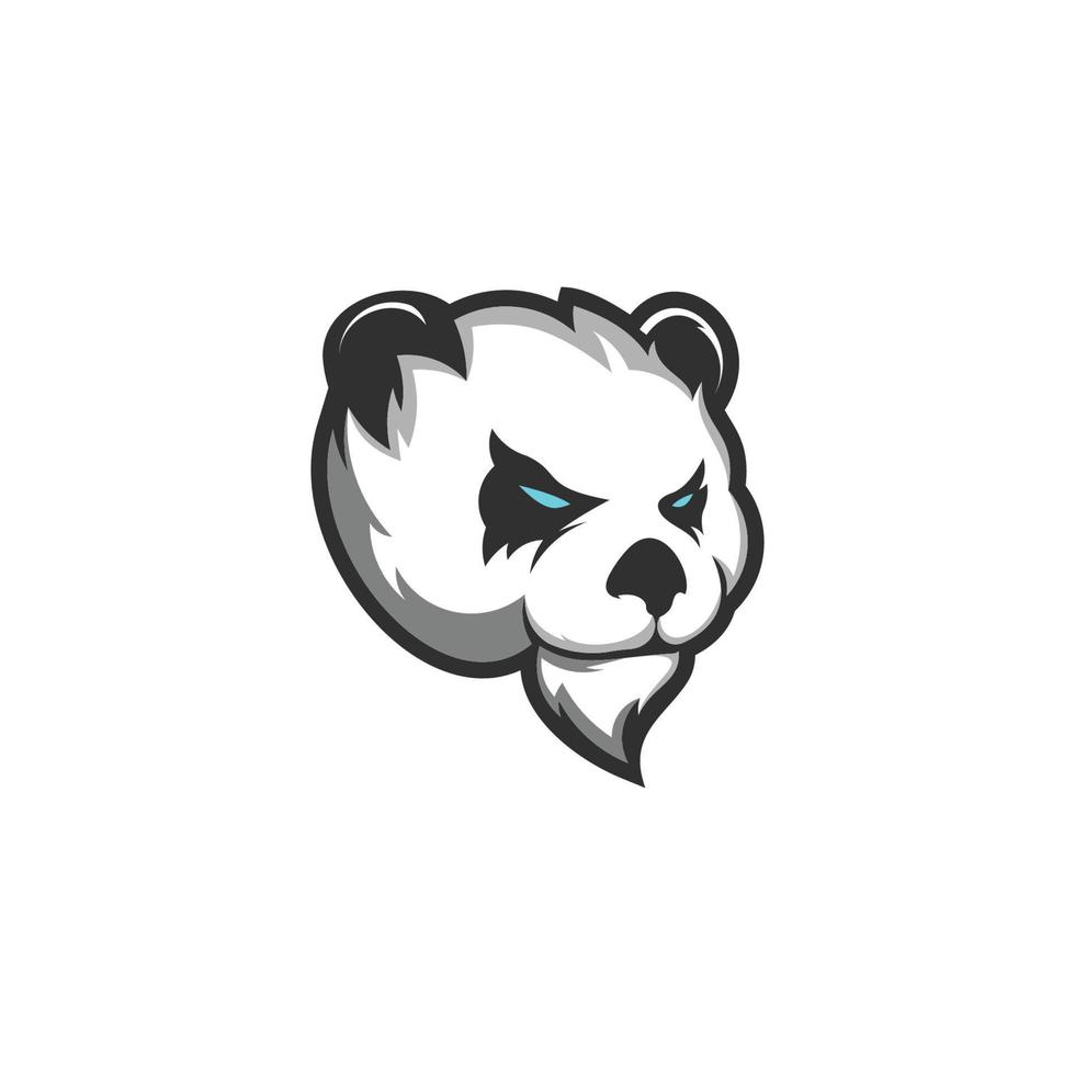 panda hoofd e sport mascotte logo ontwerp vector