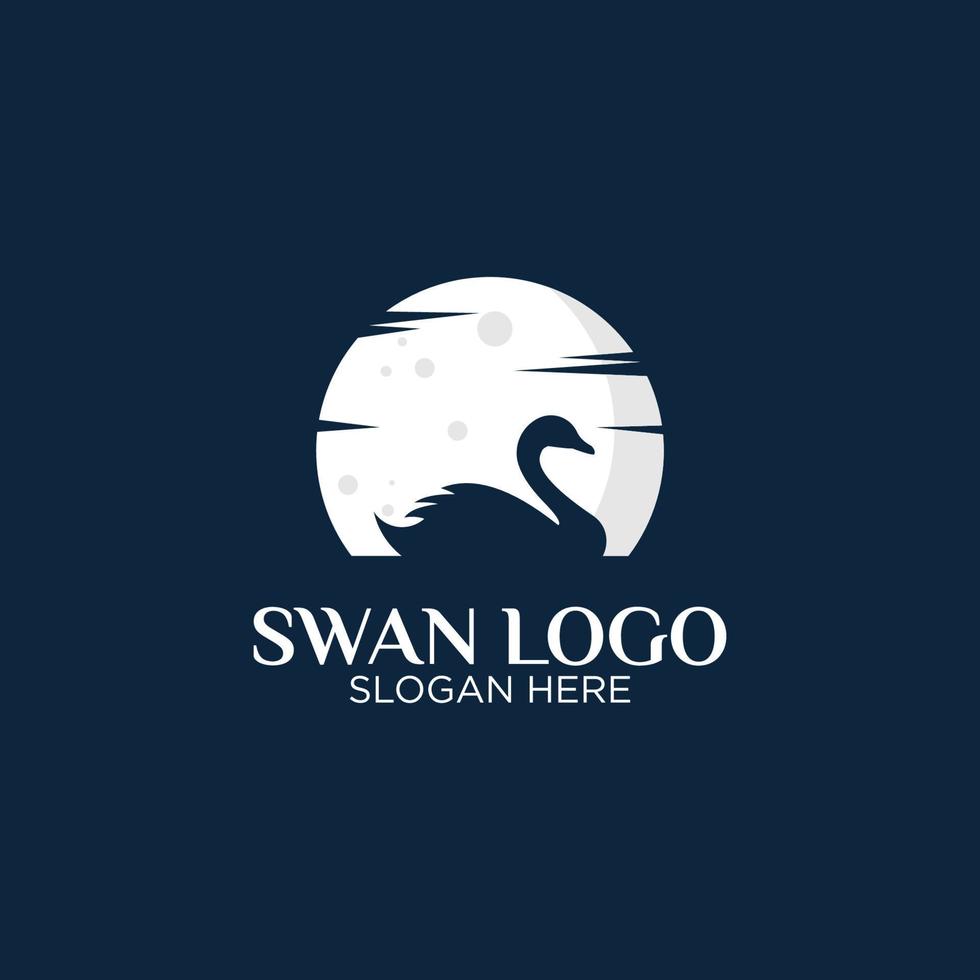 zwaan en maan logo vector