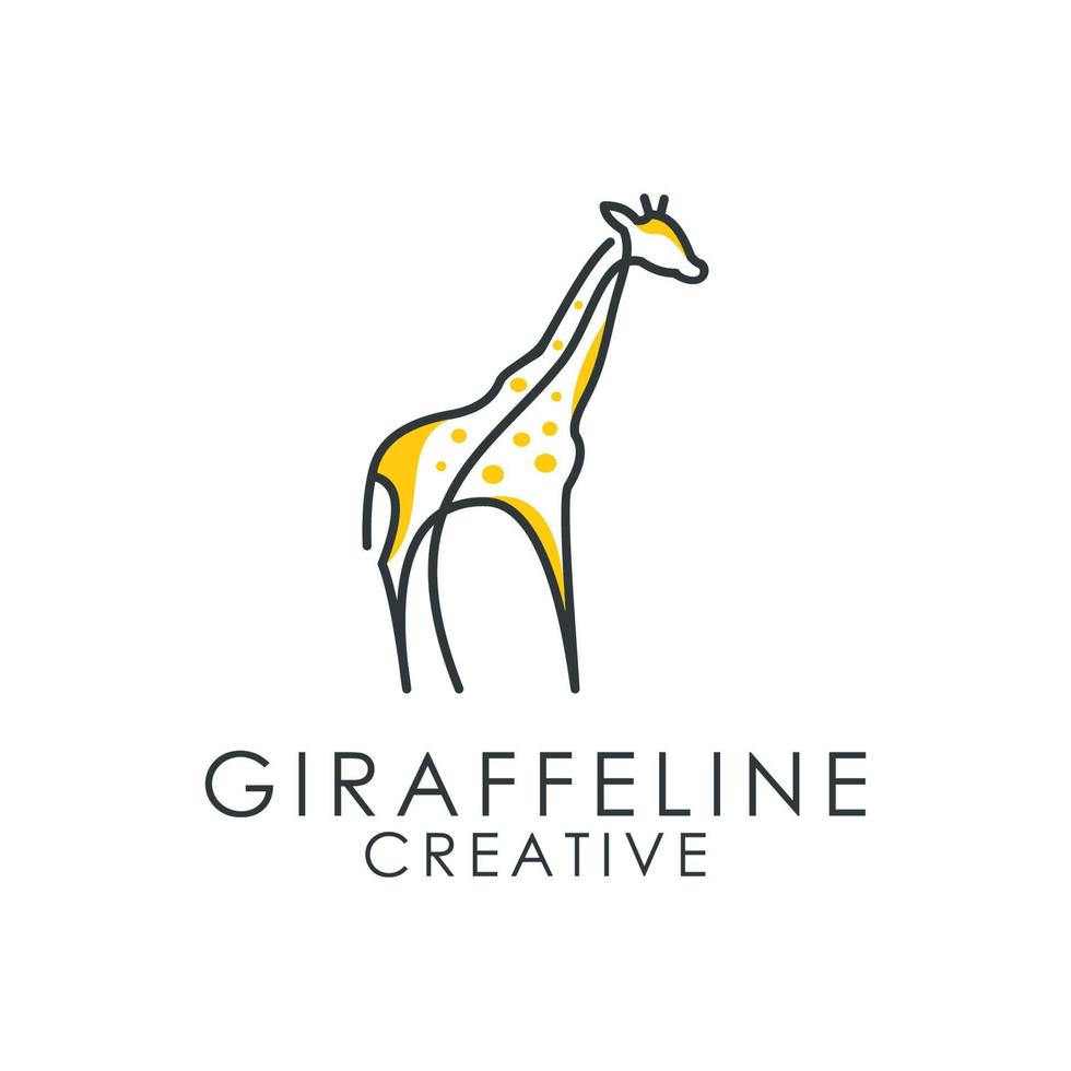 giraffe lijn logo vector