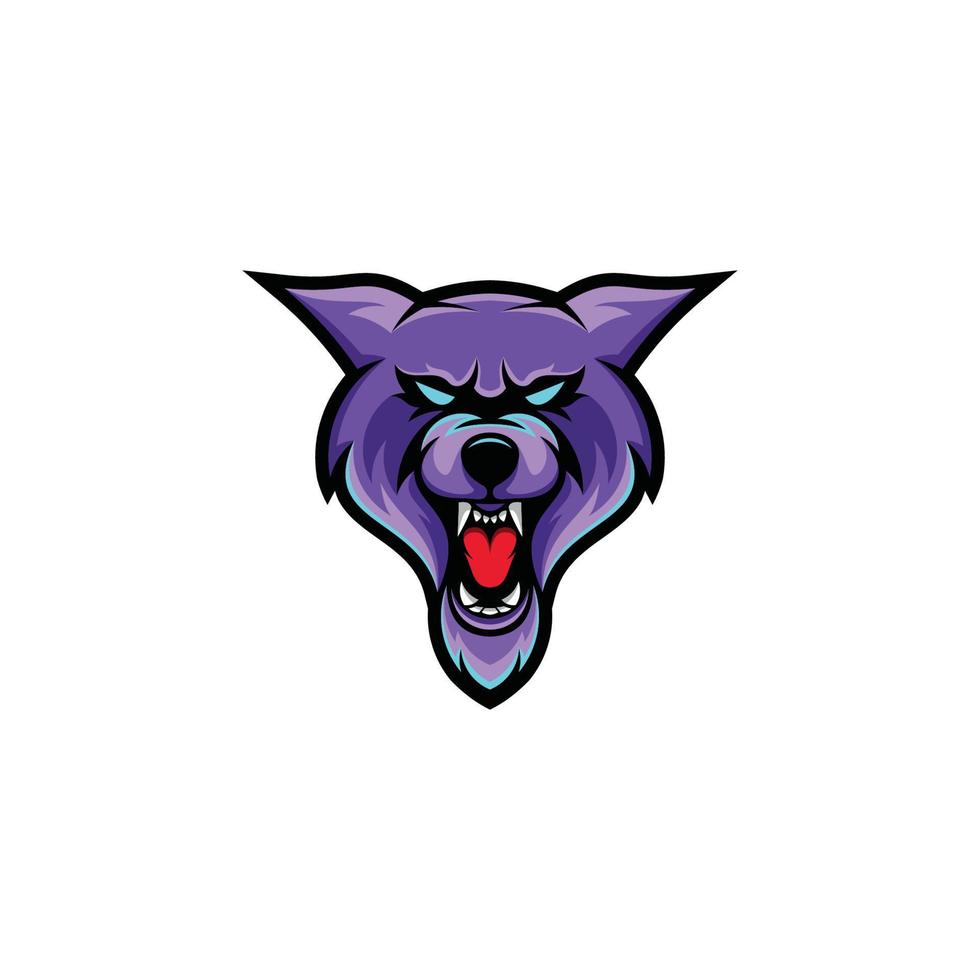 wild wolf e sport mascotte logo ontwerp vector