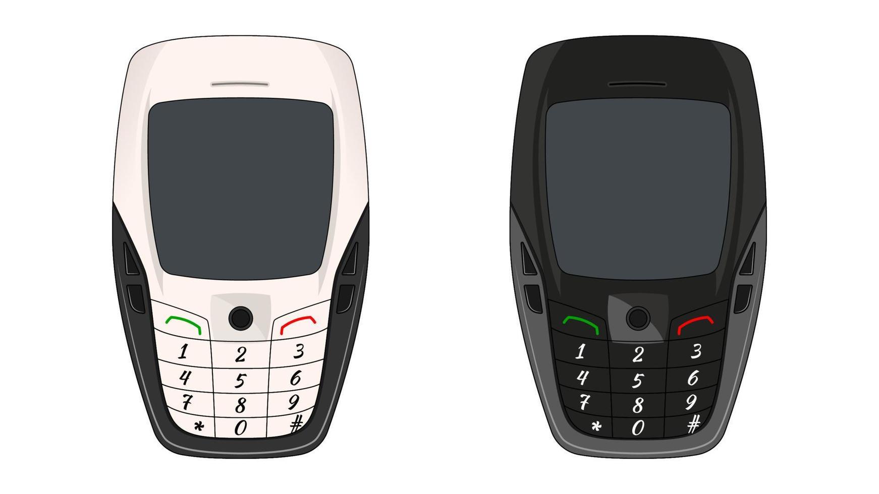 oud mobiel telefoon vector. oud keypad telefoons, nostalgie vector voorwerpen set.