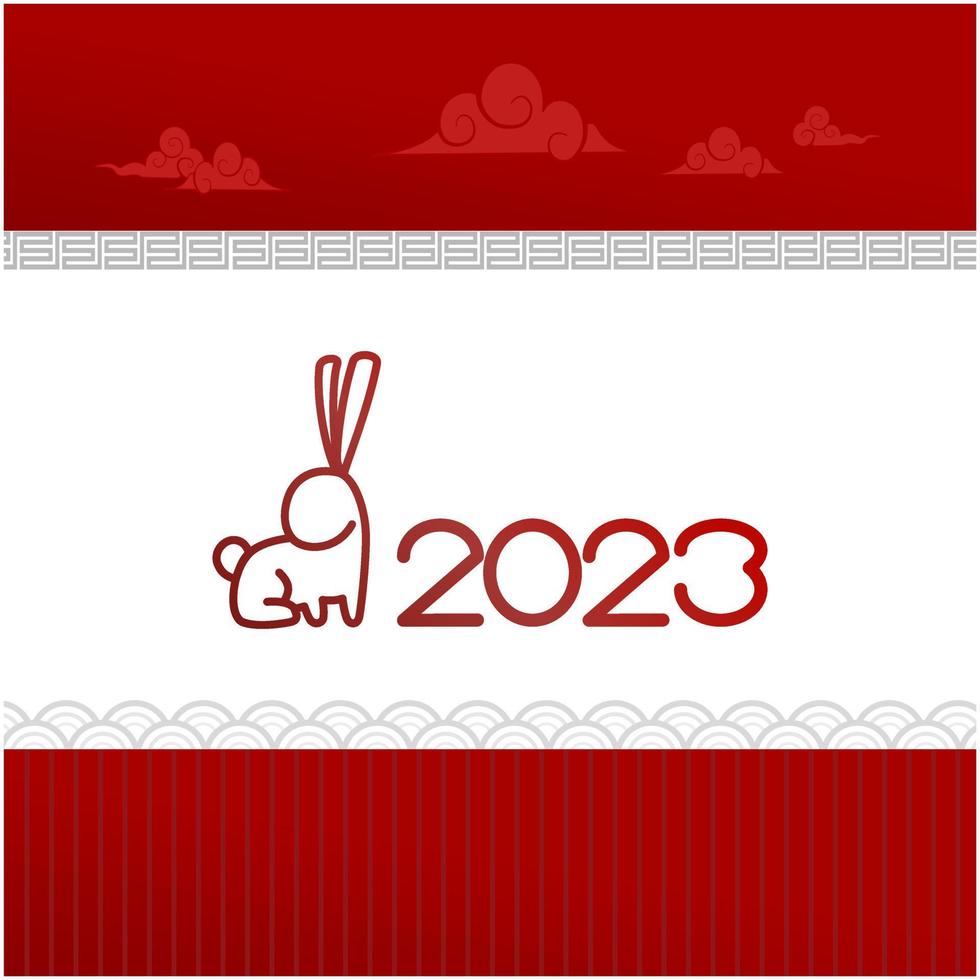 Chinese konijn gelukkig nieuw jaar vector