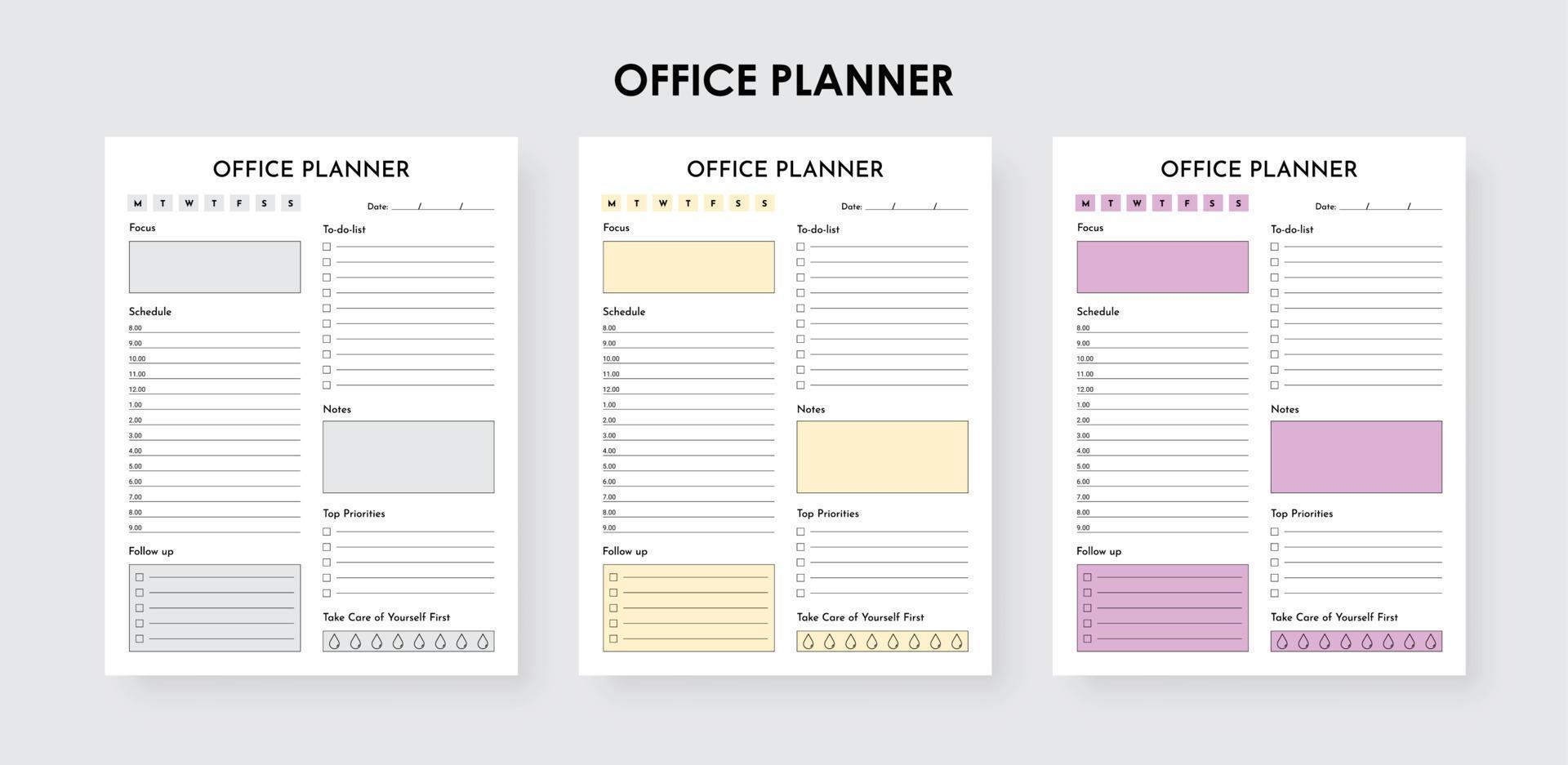 kantoor tot- Doen lijst checker, kantoor werk schema project checklist ontwerper vector