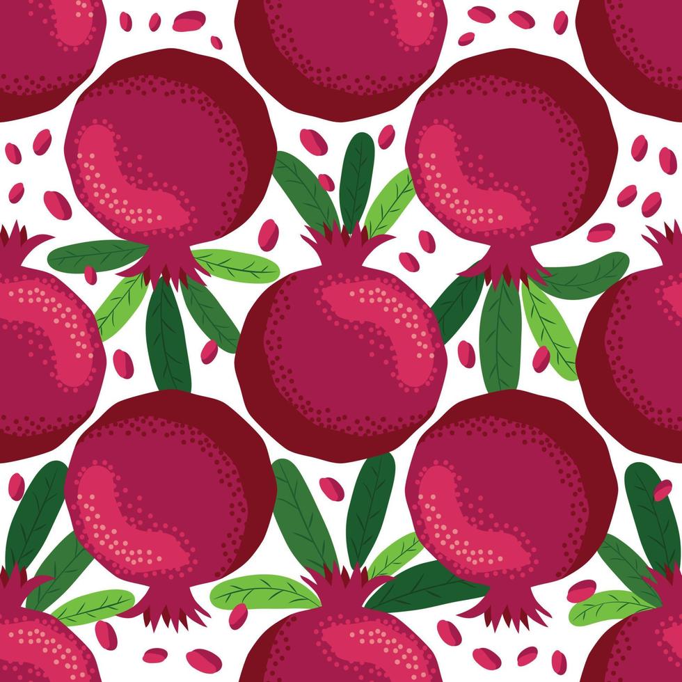 naadloos patroon met granaatappels. decoratief patronen van de granaatappel fruit vector
