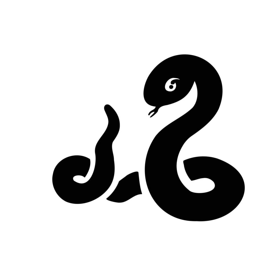 symbool van de jaar, slang, adder silhouet , vector illustratie