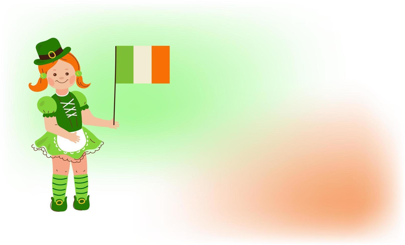 jongen en meisje in Iers kostuums. st. Patrick dag.vector tekening tekenfilm reeks illustratie. vector