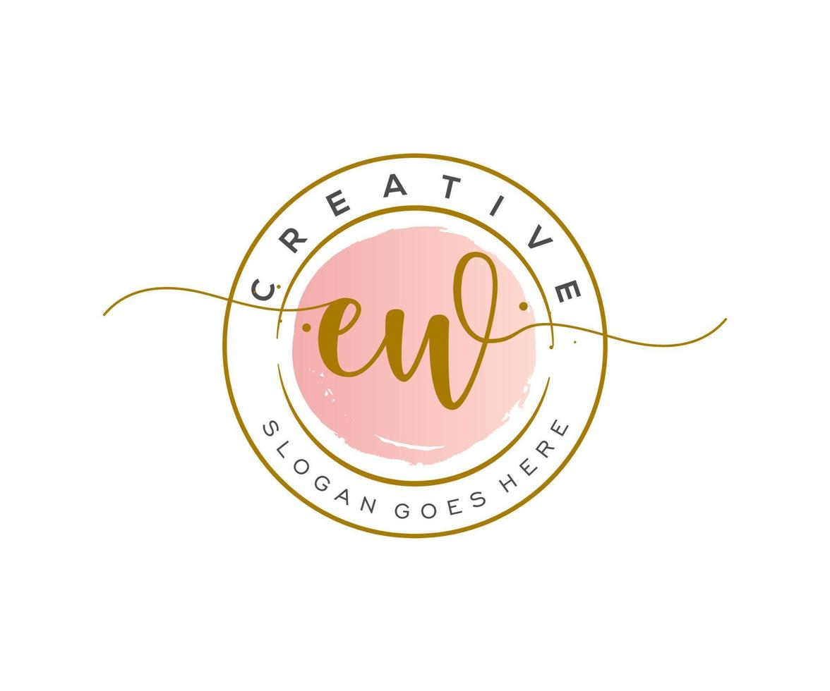 eerste ew vrouwelijk logo schoonheid monogram en elegant logo ontwerp, handschrift logo van eerste handtekening, bruiloft, mode, bloemen en botanisch met creatief sjabloon. vector