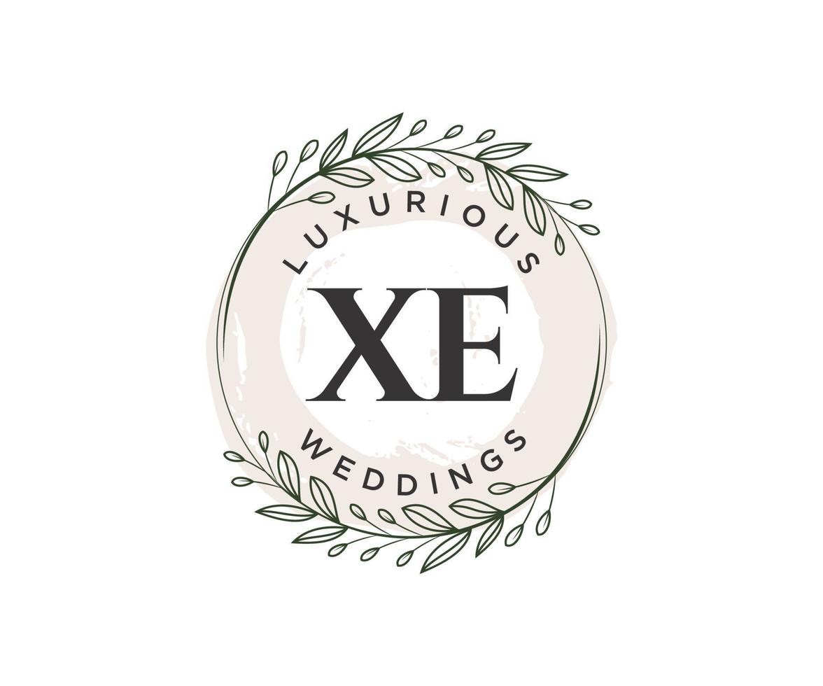 xe initialen brief bruiloft monogram logos sjabloon, hand- getrokken modern minimalistisch en bloemen Sjablonen voor uitnodiging kaarten, opslaan de datum, elegant identiteit. vector