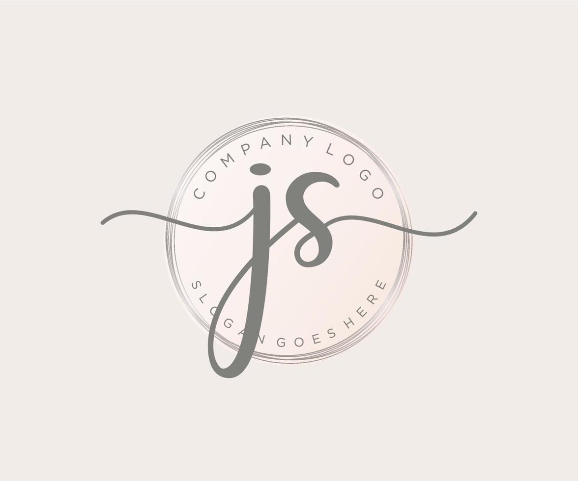 eerste js vrouwelijk logo. bruikbaar voor natuur, salon, spa, kunstmatig en schoonheid logo's. vlak vector logo ontwerp sjabloon element.