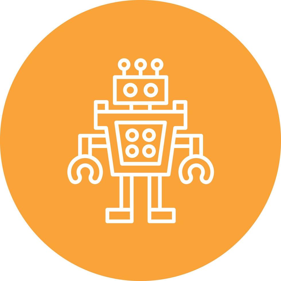 humanoid robot lijn cirkel achtergrond icoon vector