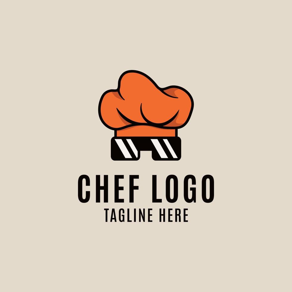 chef mascotte wijnoogst logo, icoon en symbool vector illustratie ontwerp