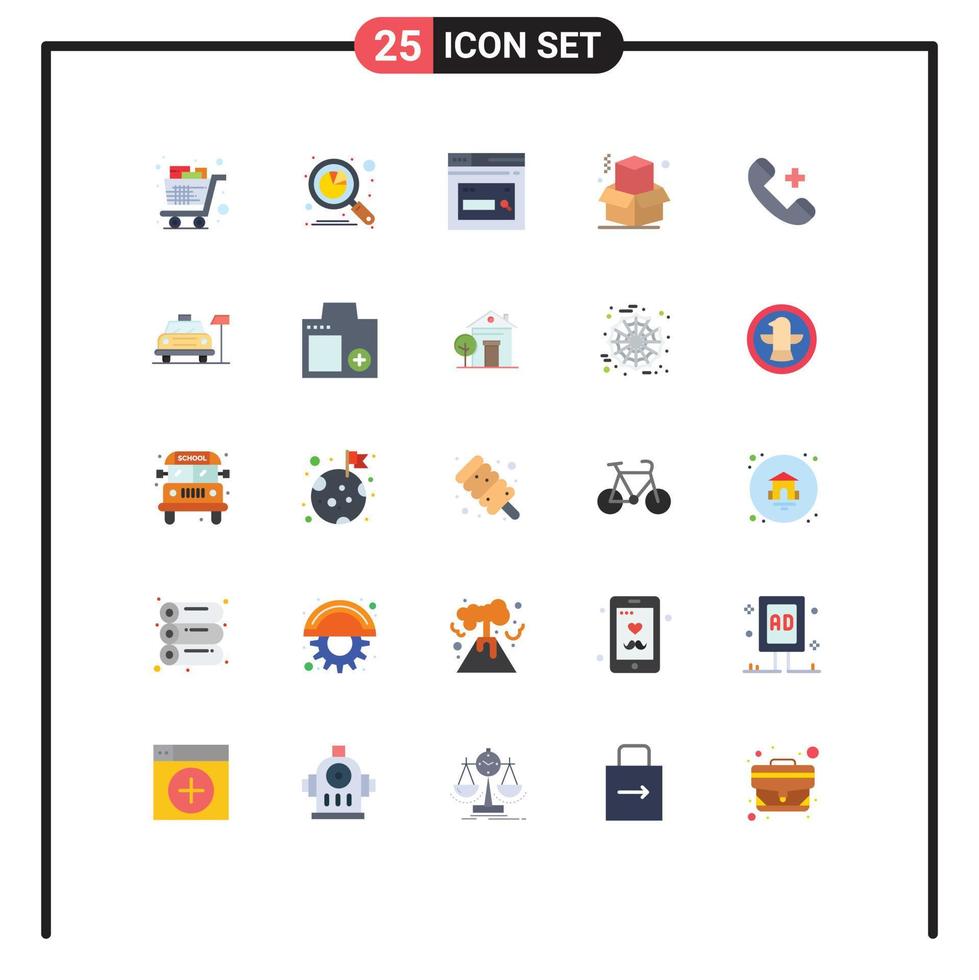 25 creatief pictogrammen modern tekens en symbolen van kantoor doos diagram zoeken web bewerkbare vector ontwerp elementen
