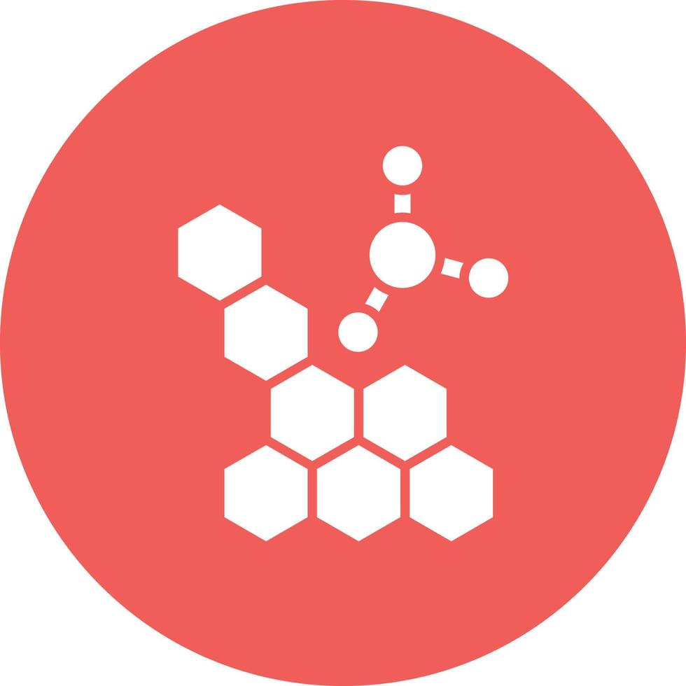 moleculair structuur glyph cirkel achtergrond icoon vector