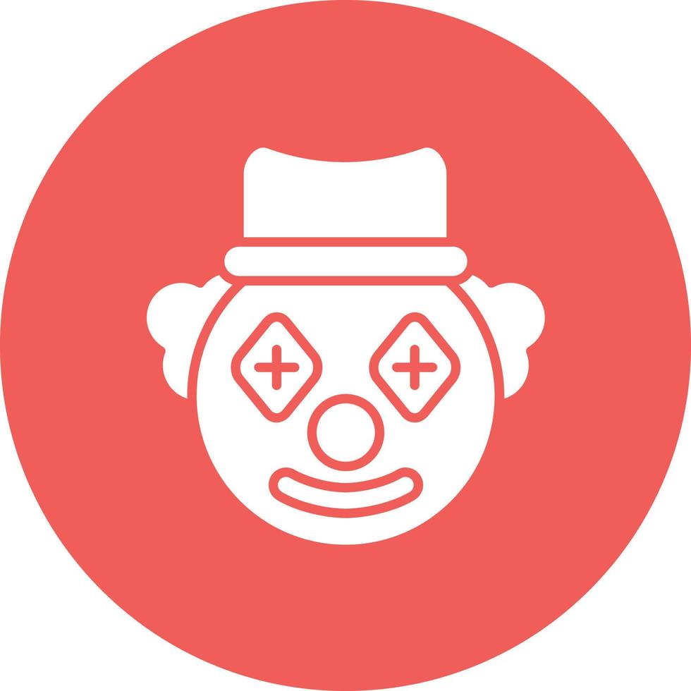 clown glyph cirkel achtergrond icoon vector