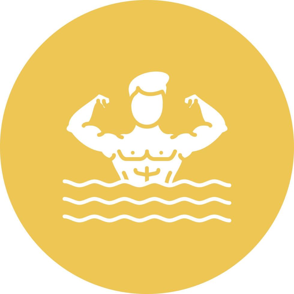 water aerobics glyph cirkel achtergrond icoon vector