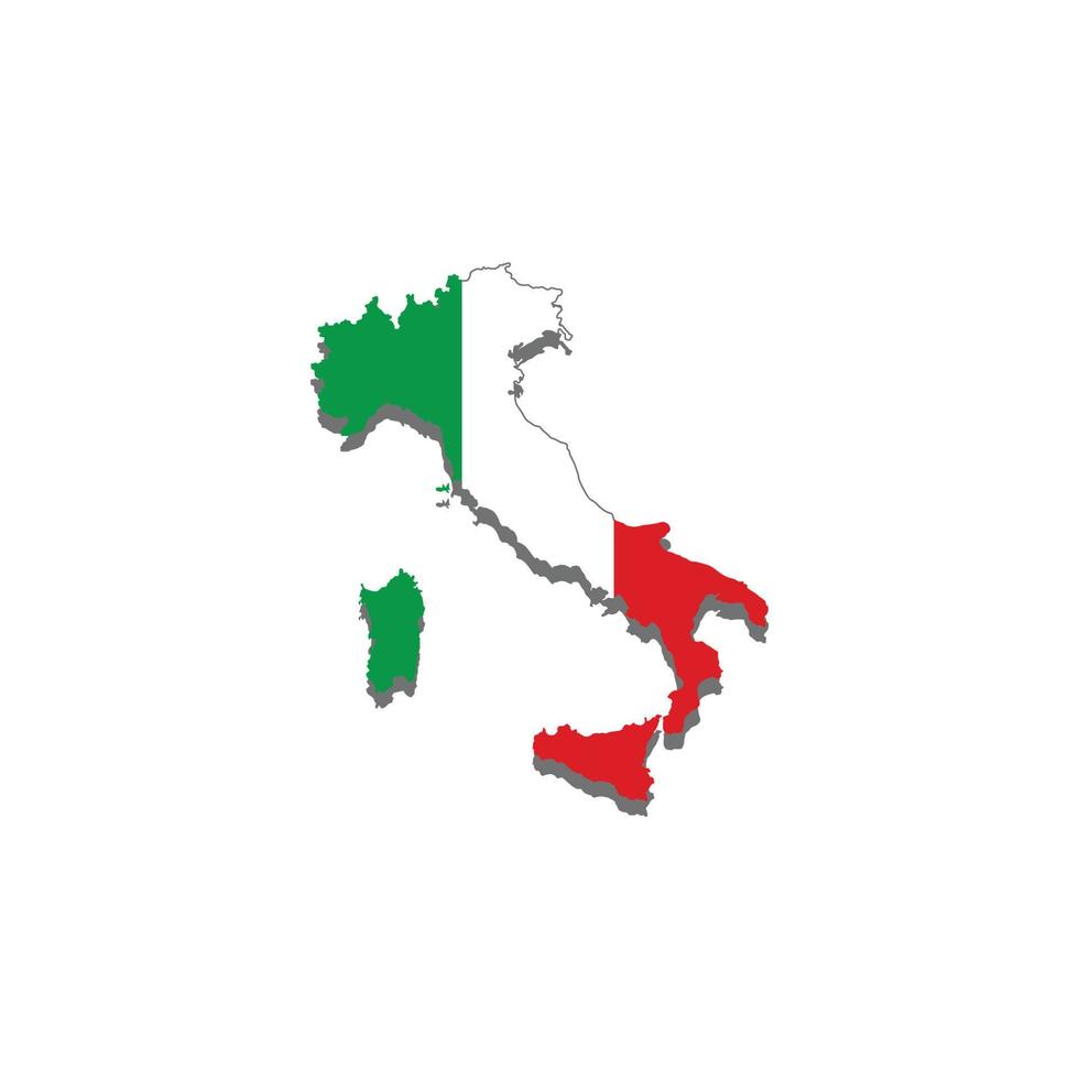 kaart van Italië in kleur van nationaal vlag illustratie vector