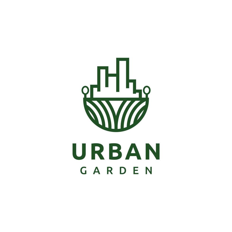 stedelijk groen tuin stad boerderij logo ontwerp vector