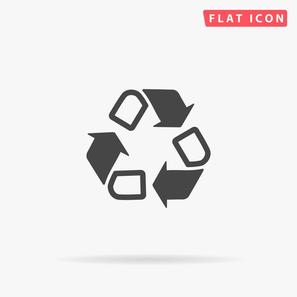 recycling vlak vector icoon. hand- getrokken stijl ontwerp illustraties.