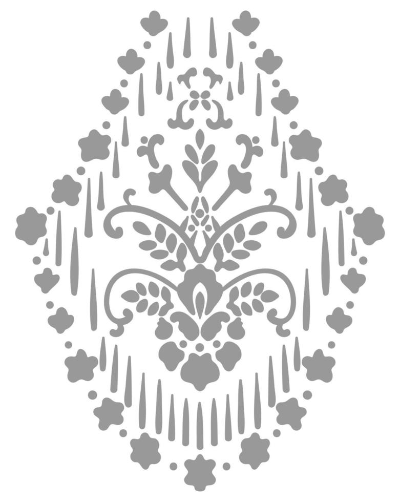 damast grafisch ornament. bloemen ontwerp element. groen vector patroon