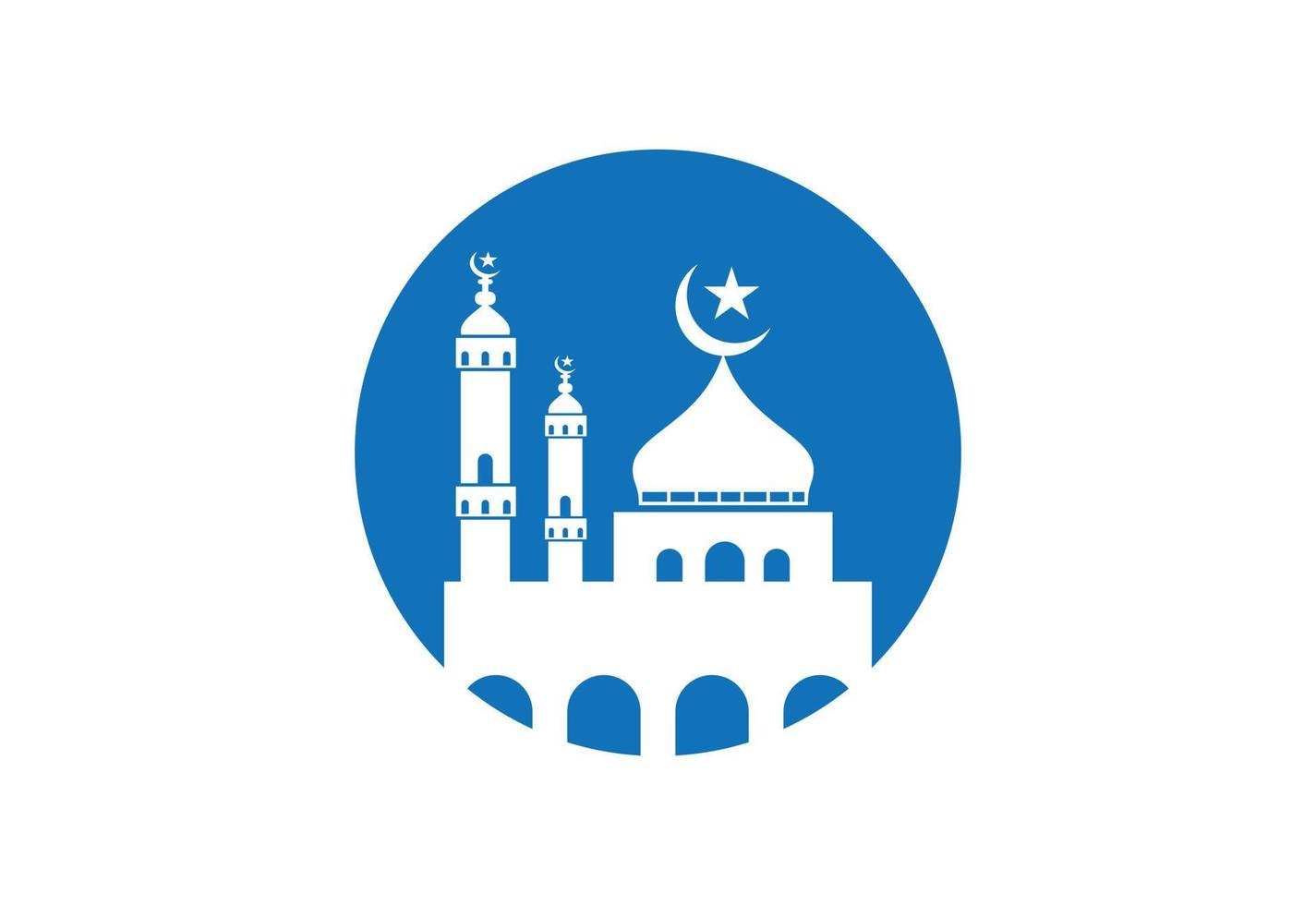 moskee logo ontwerp, Islamitisch logo sjabloon, vector illustratie