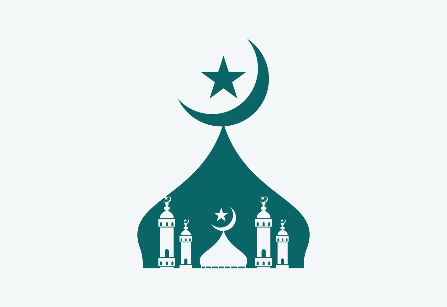 moskee logo ontwerp, Islamitisch logo sjabloon, vector illustratie