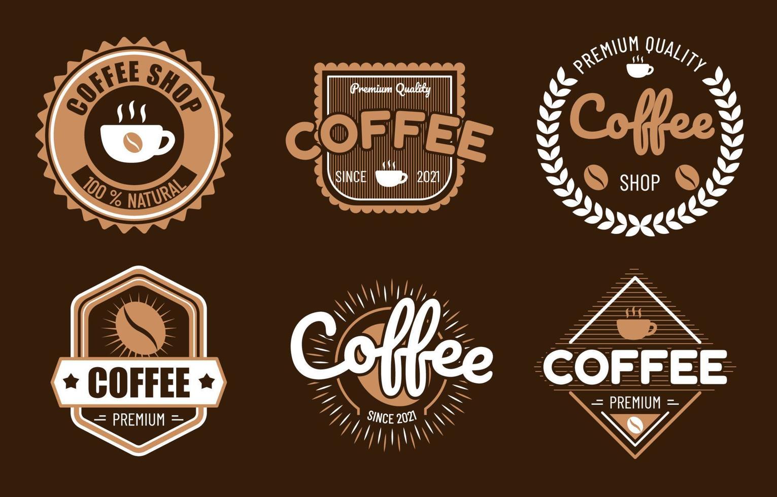 wijnoogst koffie logo verzameling vector