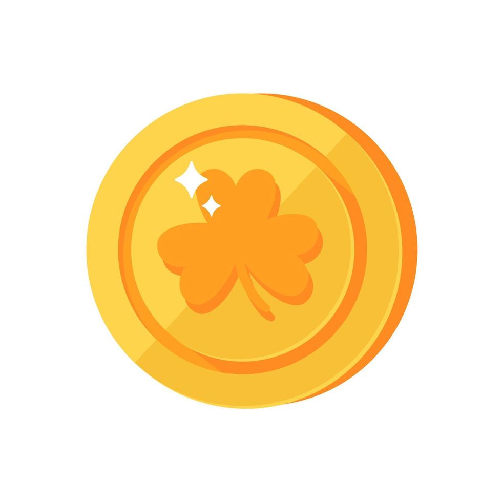 goud munt met hart Klaver symbool voor st. Patrick dag decoratie vector