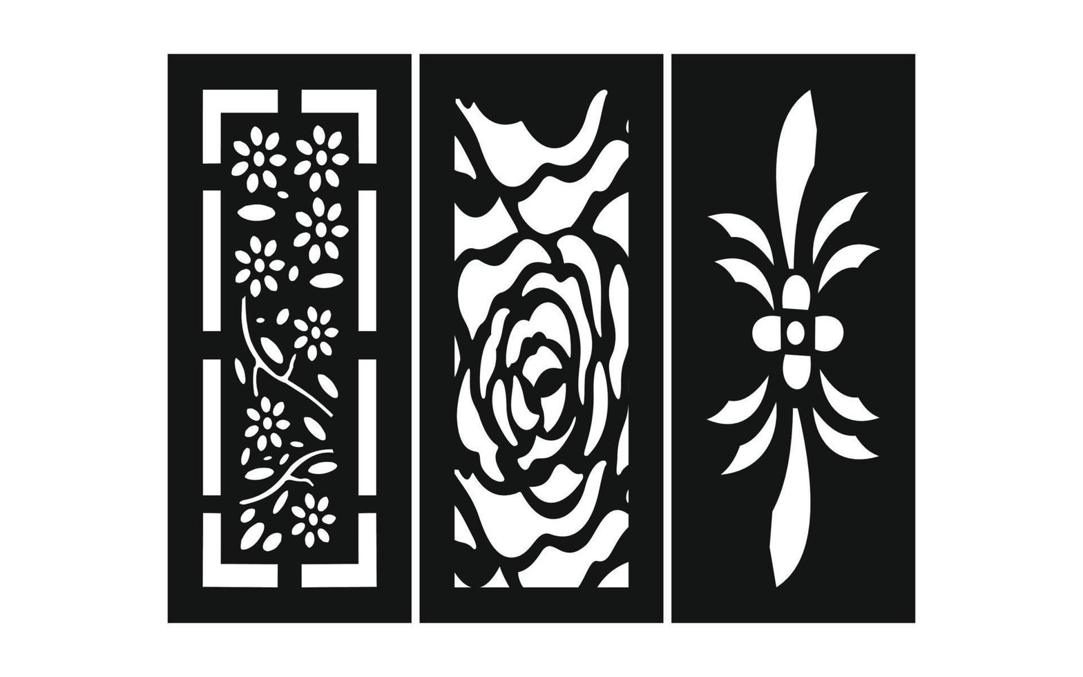 decoratief bloemen patronen, meetkundig sjabloon voor cnc laser snijdend vector