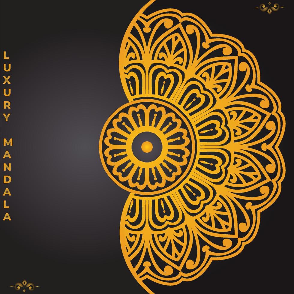 luxe mandala achtergrond met gouden arabesk patroon arabische islamitische oosten style.decorative mandala om af te drukken, poster, dekking, brochure, flyer, banner vector