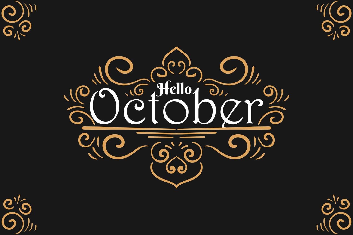 Hallo oktober belettering vector