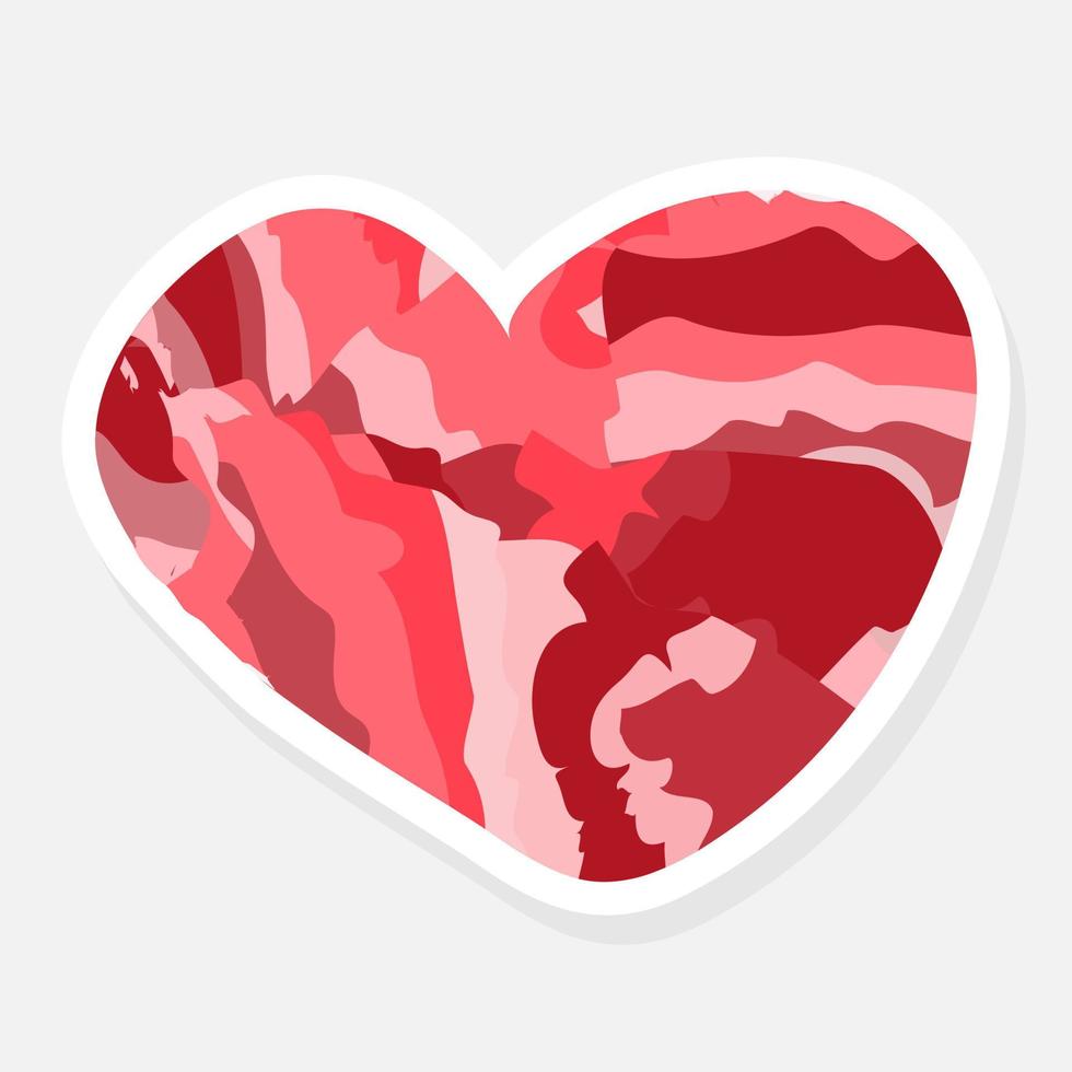 rood hart - een liefde teken Aan een wit achtergrond. sticker in de vorm van een hart. valentijnsdag dag icoon. vector