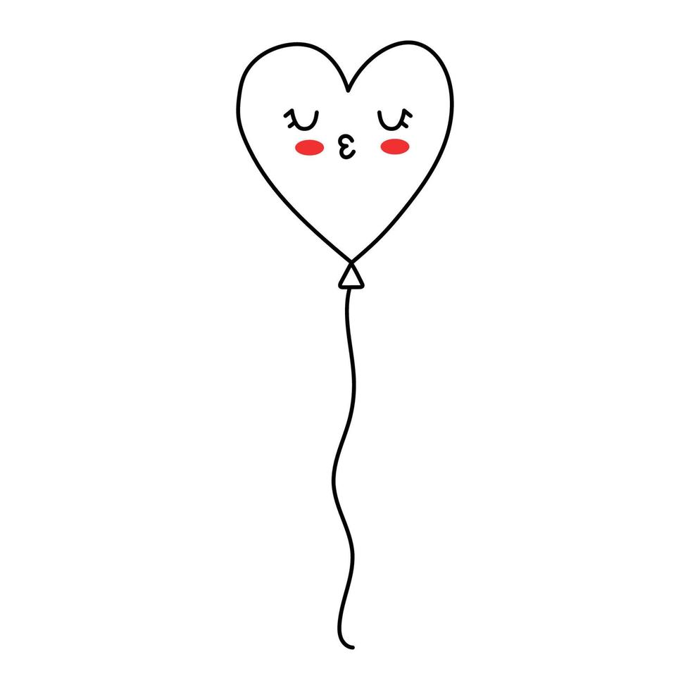 roze ballon hart. romantisch valentijnsdag dag groet kaart vector