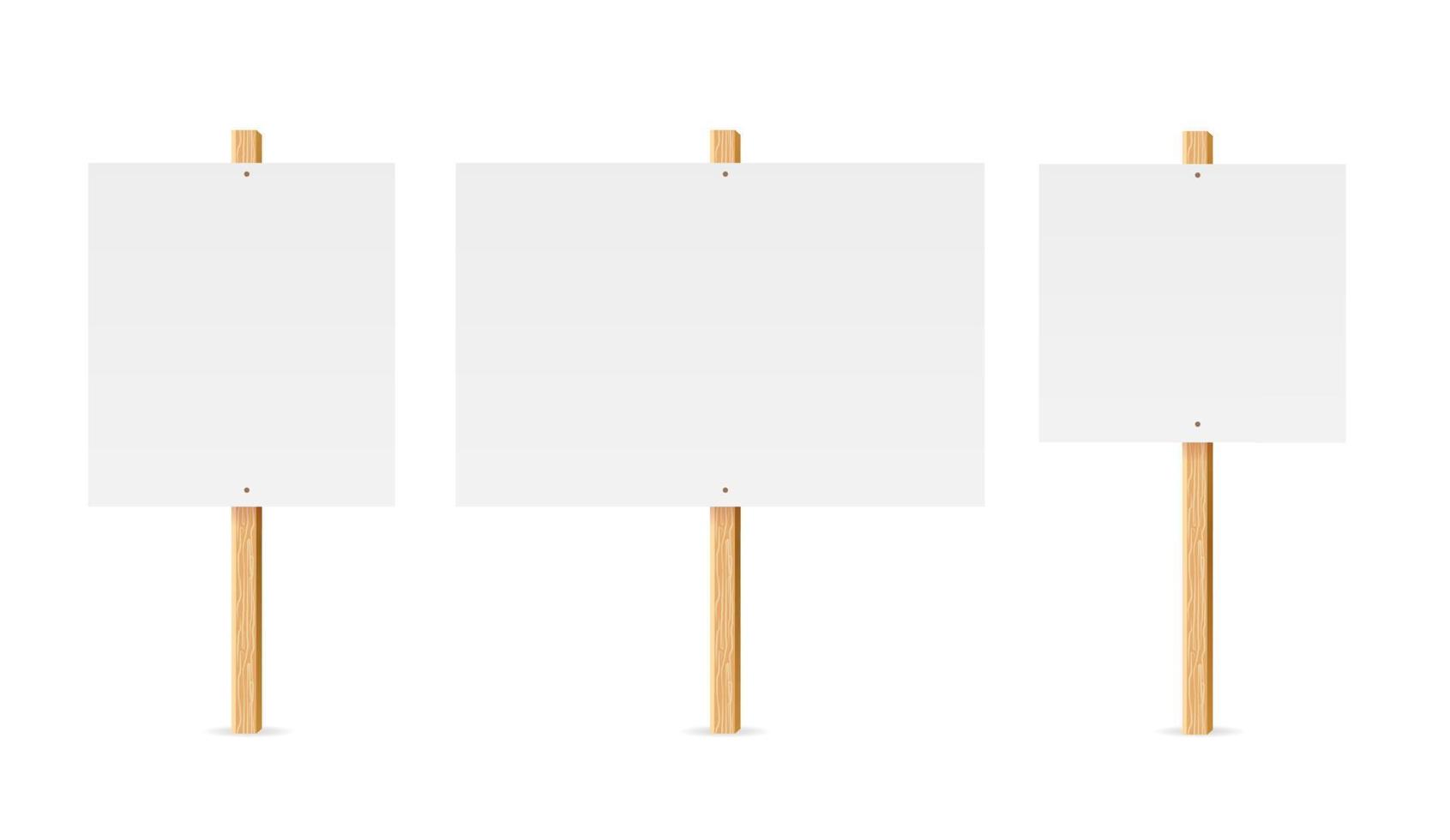 realistisch gedetailleerd 3d leeg sjabloon mockup tafel protest set. vector