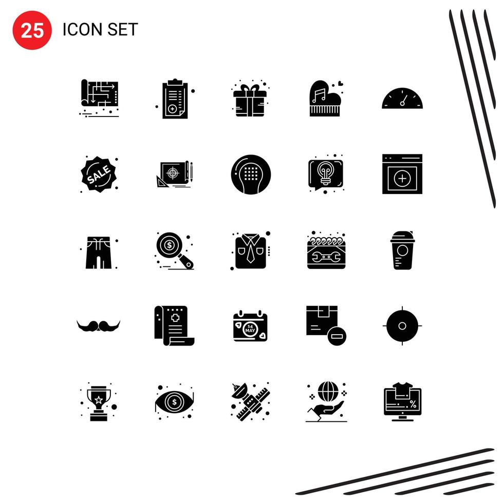25 gebruiker koppel solide glyph pak van modern tekens en symbolen van piano huwelijk voorschrift liefde Cadeau bewerkbare vector ontwerp elementen