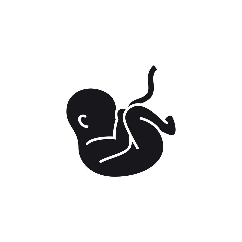baby in de baarmoeder, zwart Aan een wit achtergrond vector